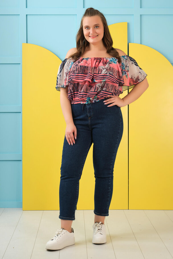 PRINTED CHIFFON CROP TOP