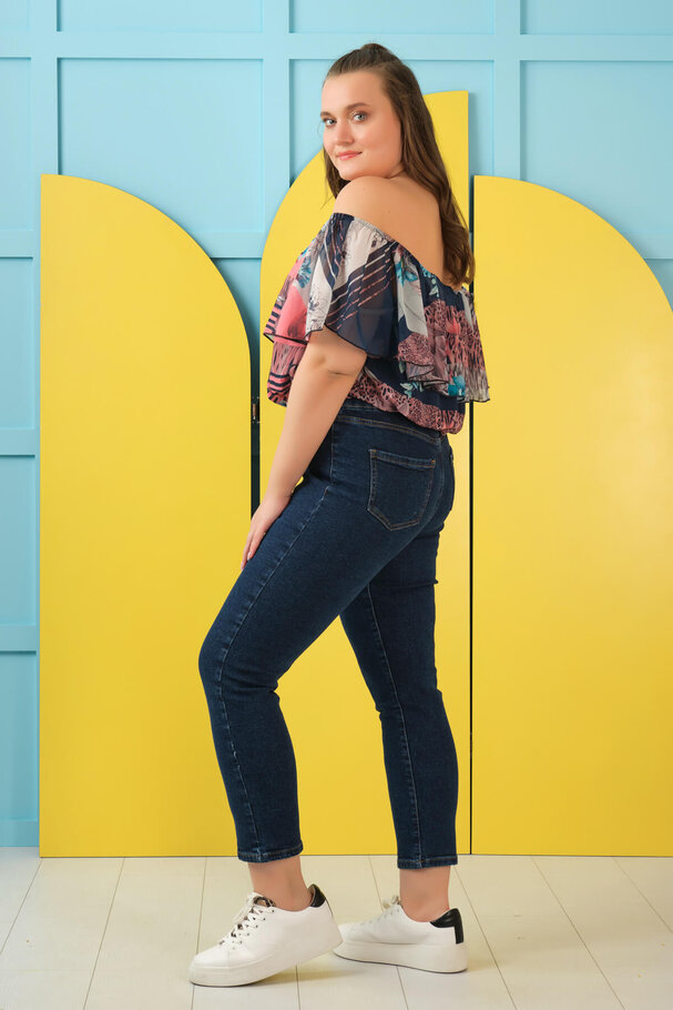 PRINTED CHIFFON CROP TOP