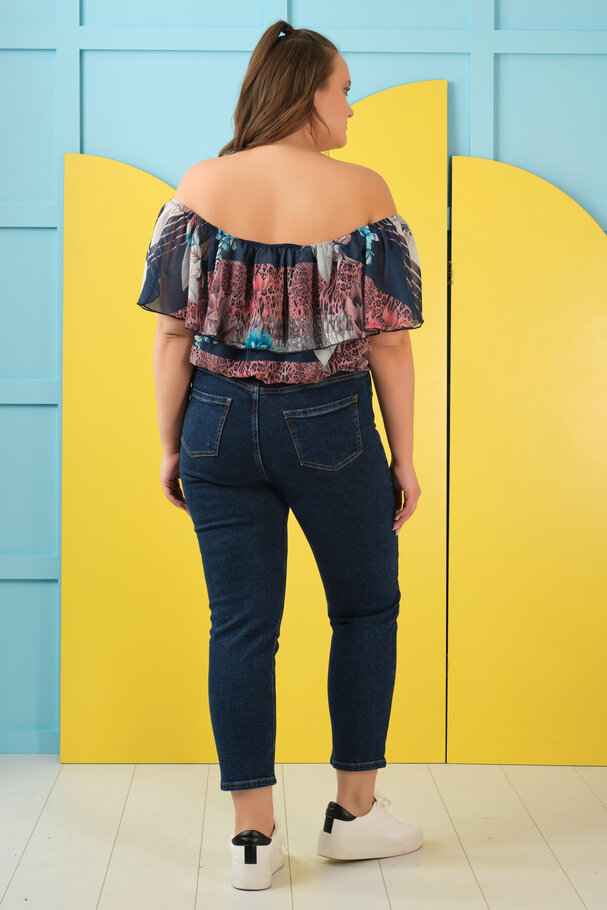PRINTED CHIFFON CROP TOP