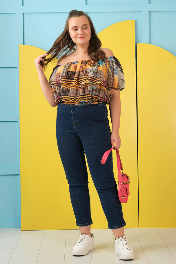 PRINTED CHIFFON CROP TOP