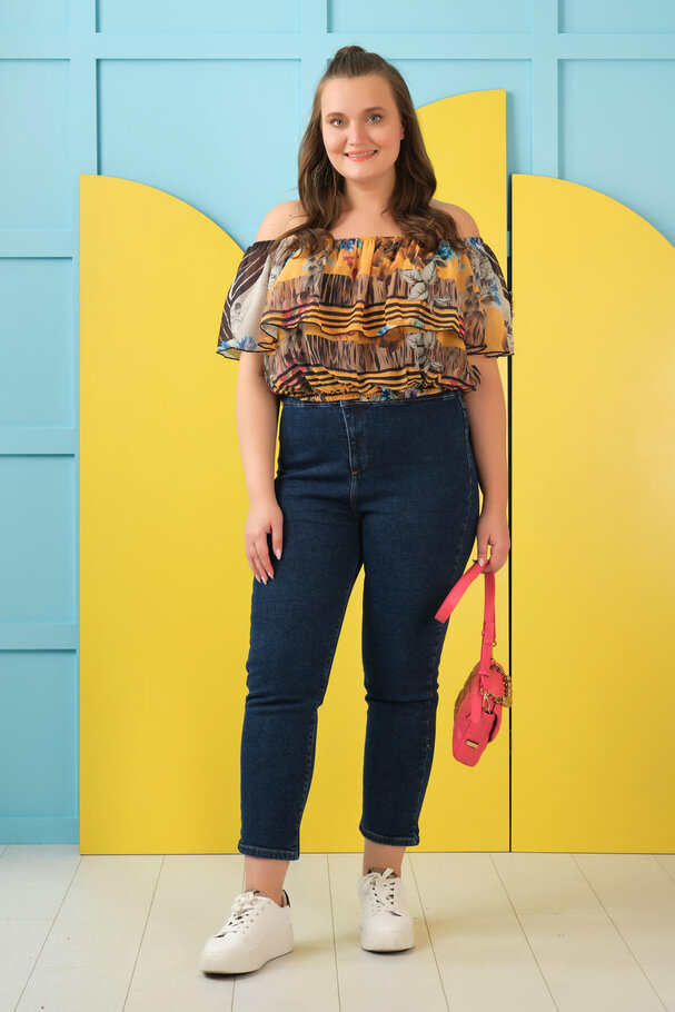PRINTED CHIFFON CROP TOP