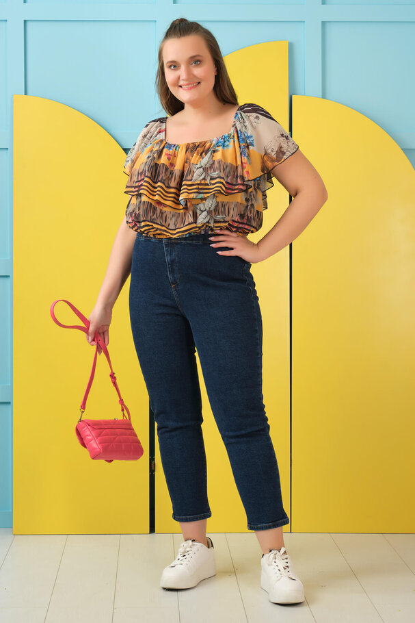 PRINTED CHIFFON CROP TOP
