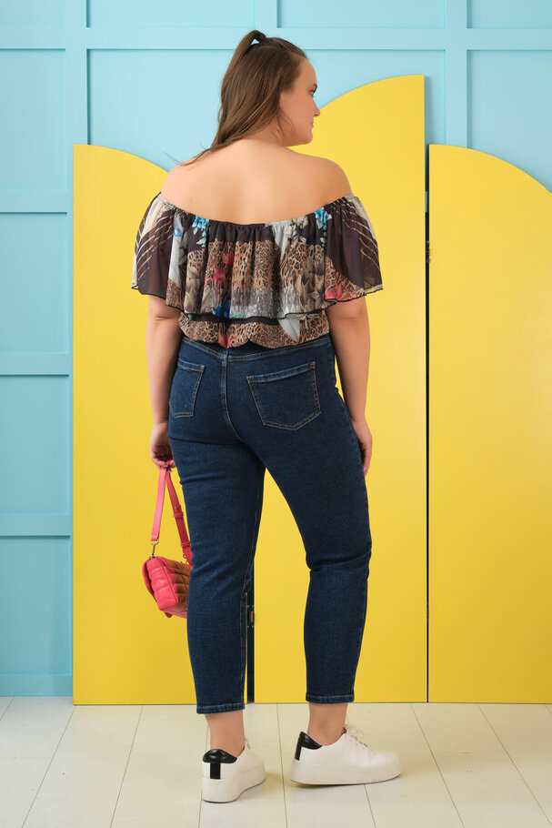 PRINTED CHIFFON CROP TOP