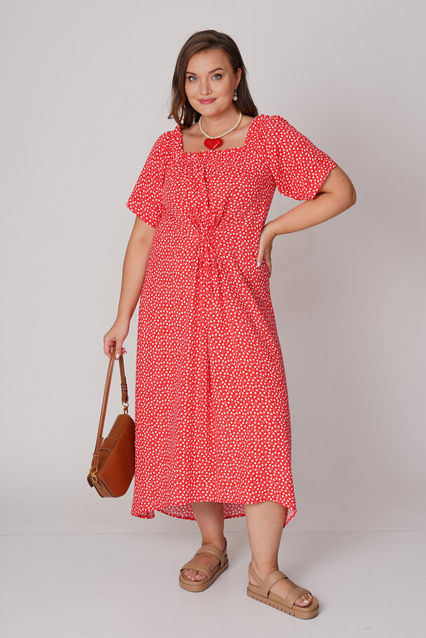 PRINTED OFF-THE-SHOULDER DRESS