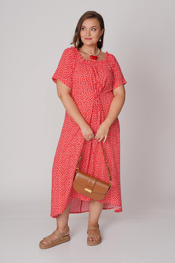 PRINTED OFF-THE-SHOULDER DRESS