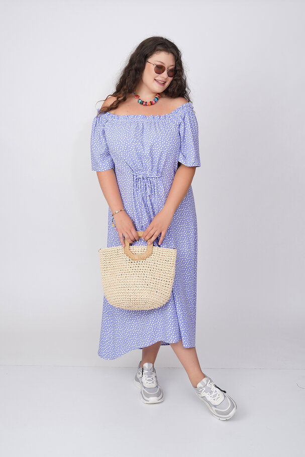 PRINTED OFF-THE-SHOULDER DRESS