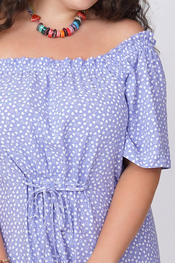 PRINTED OFF-THE-SHOULDER DRESS