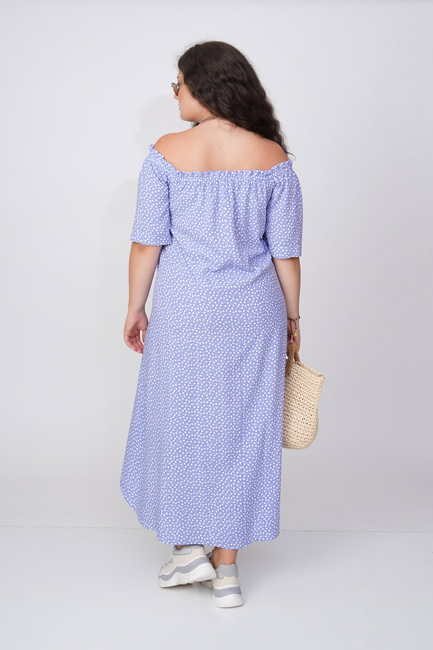 PRINTED OFF-THE-SHOULDER DRESS