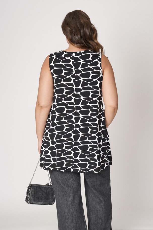 PRINTED V-NECK TOP