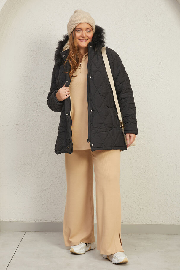 PUFFER ANORAK WITH FLEECE LINING