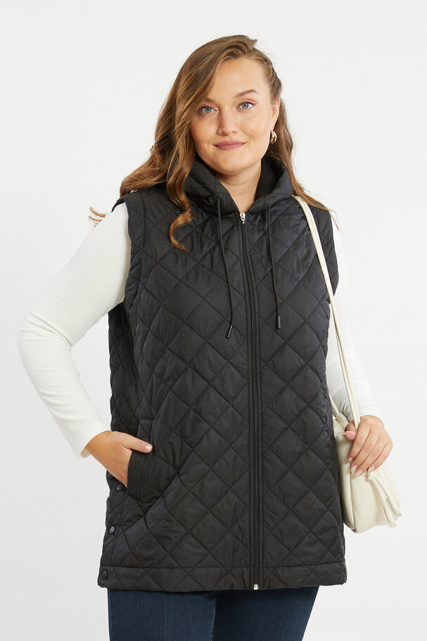 PUFFER GILET WITH HOOD