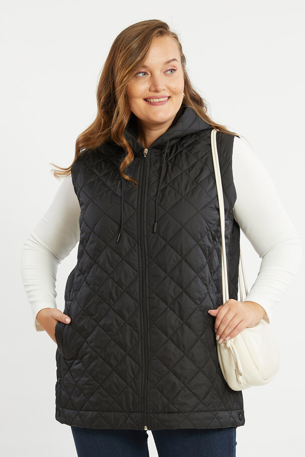 PUFFER GILET WITH HOOD