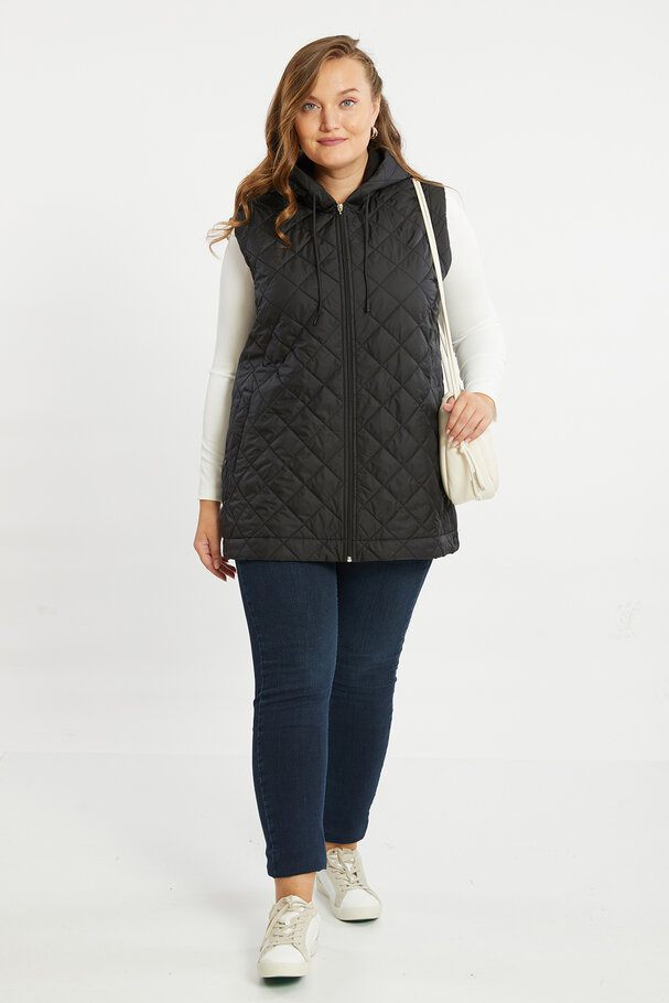 PUFFER GILET WITH HOOD