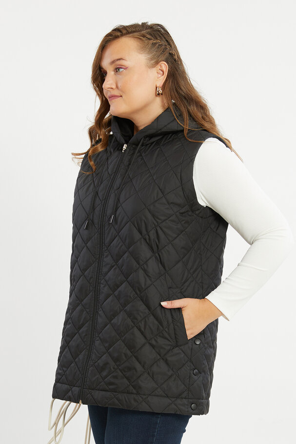 PUFFER GILET WITH HOOD