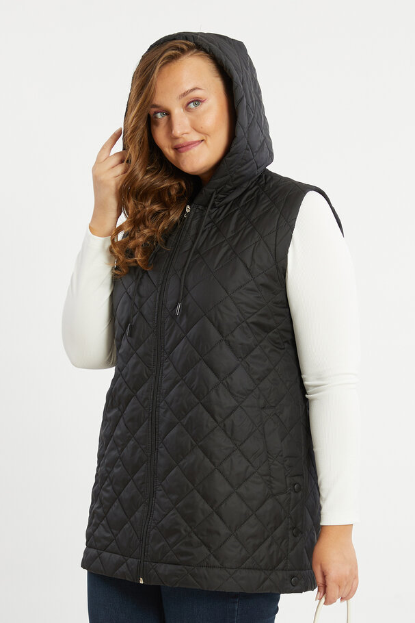 PUFFER GILET WITH HOOD