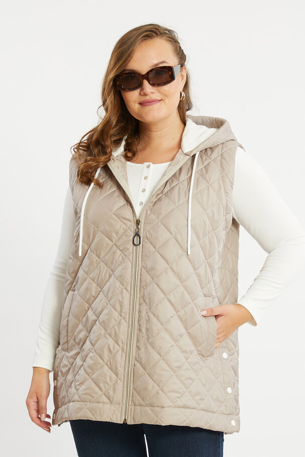 PUFFER GILET WITH HOOD