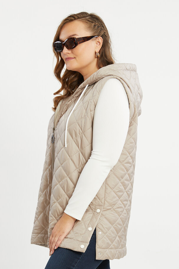 PUFFER GILET WITH HOOD