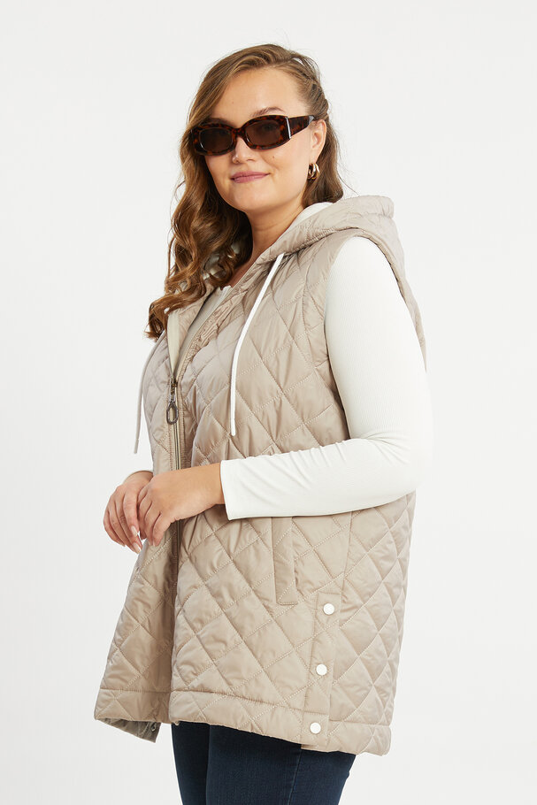 PUFFER GILET WITH HOOD