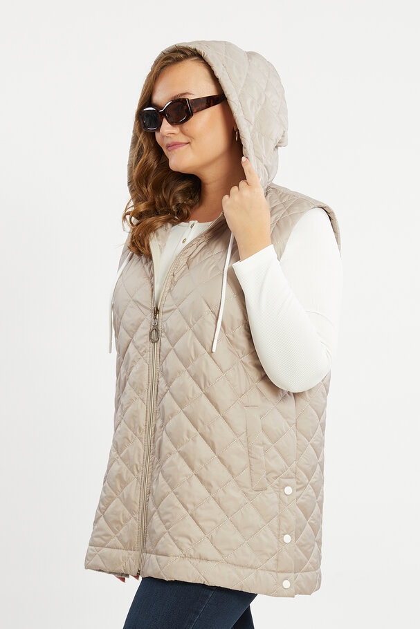 PUFFER GILET WITH HOOD