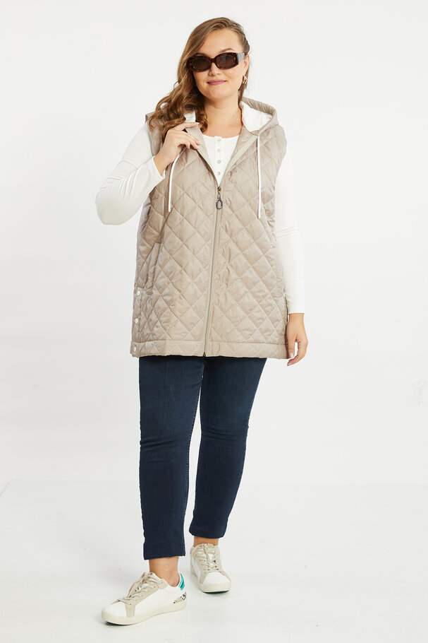 PUFFER GILET WITH HOOD