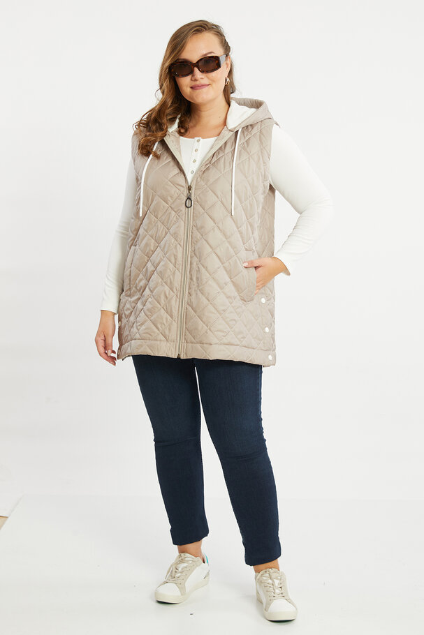 PUFFER GILET WITH HOOD