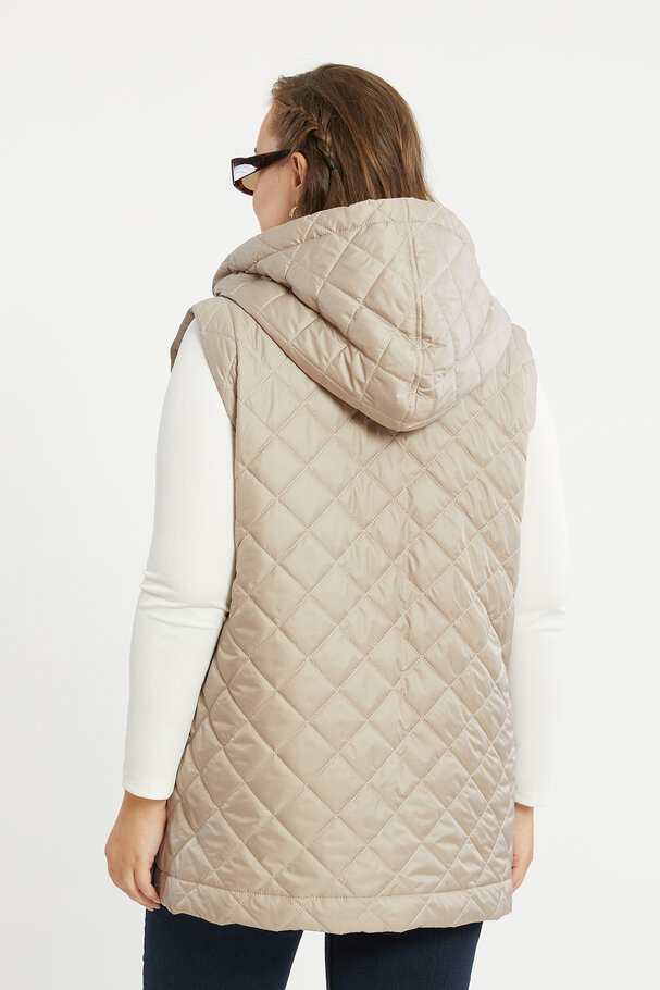 PUFFER GILET WITH HOOD