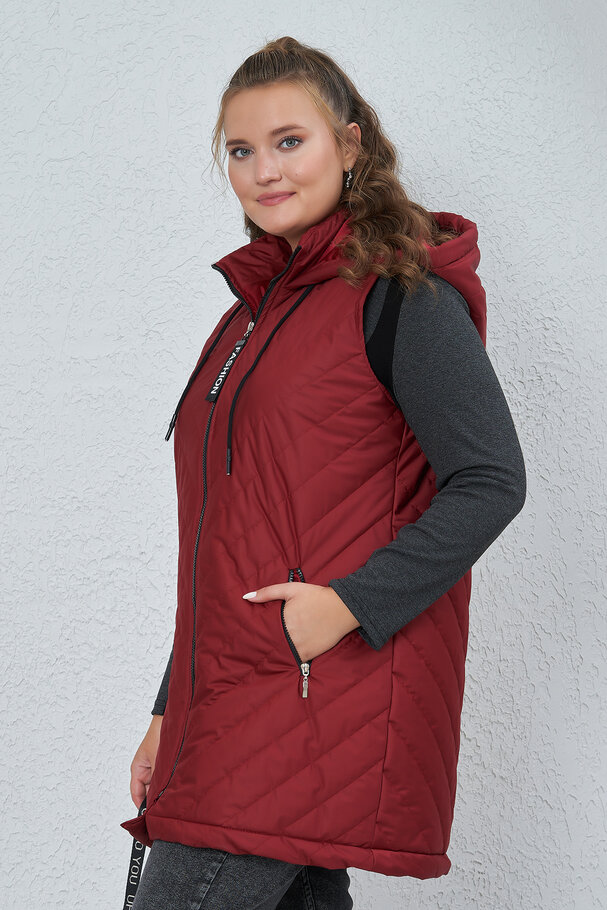 PUFFER GILET WITH HOOD