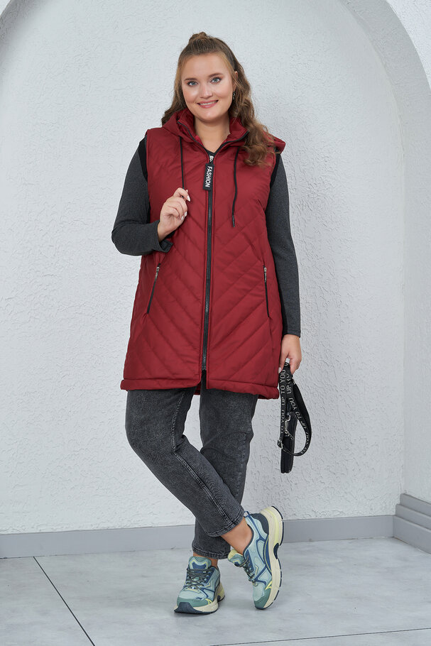 PUFFER GILET WITH HOOD