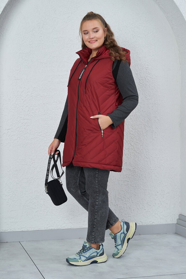 PUFFER GILET WITH HOOD
