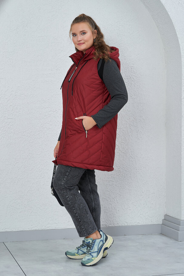 PUFFER GILET WITH HOOD