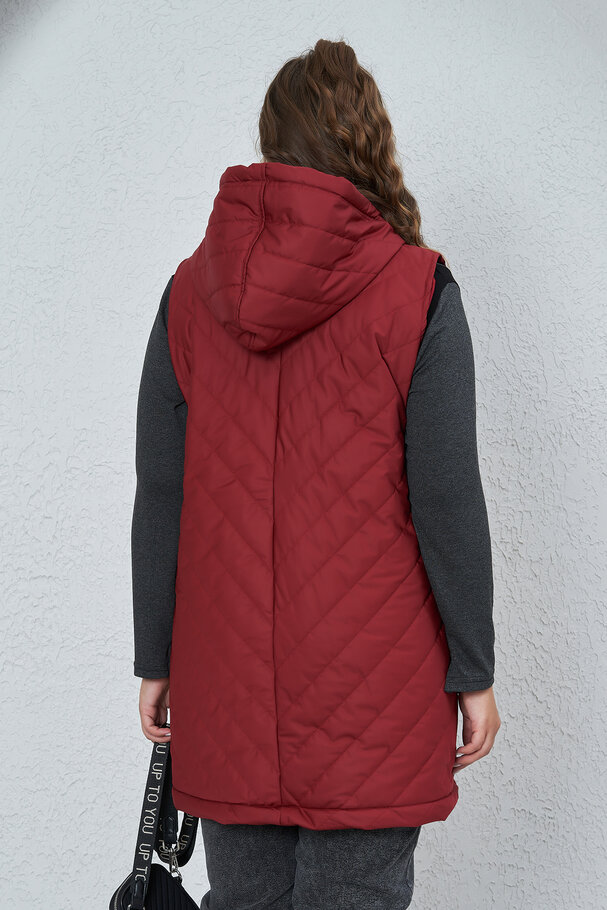 PUFFER GILET WITH HOOD