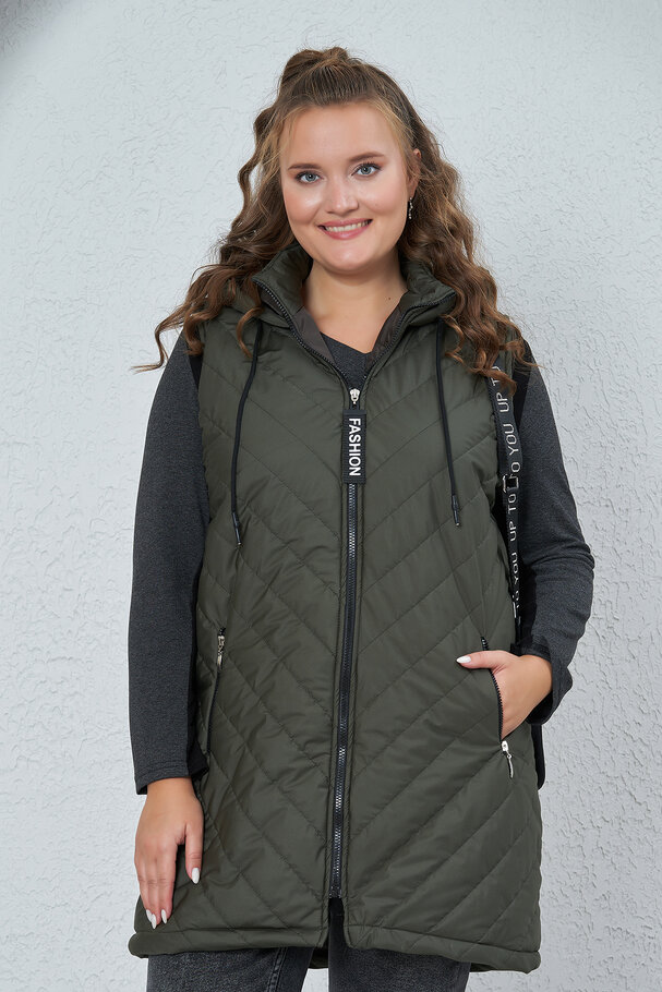 PUFFER GILET WITH HOOD