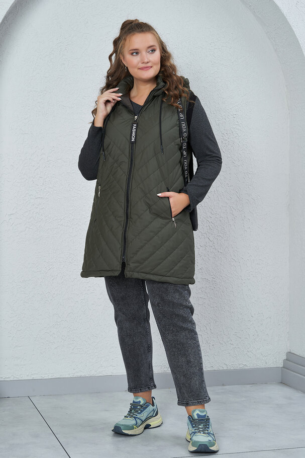 PUFFER GILET WITH HOOD