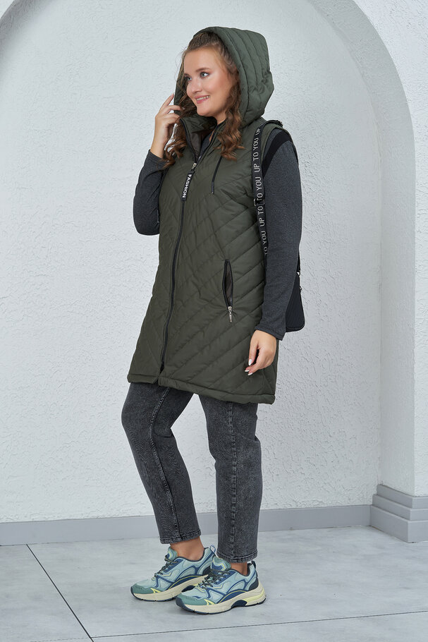 PUFFER GILET WITH HOOD