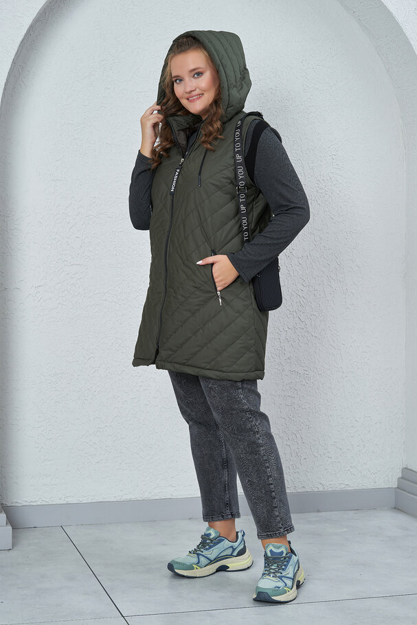 PUFFER GILET WITH HOOD