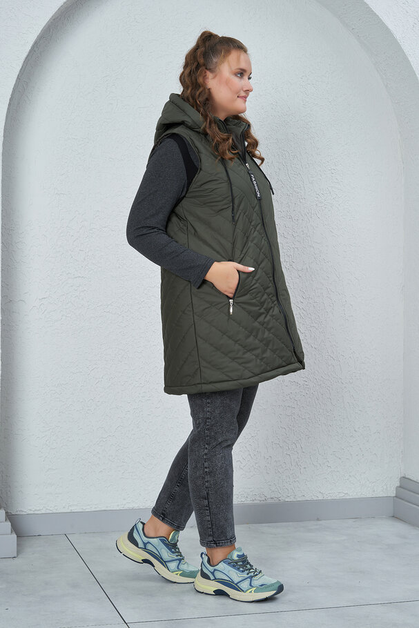 PUFFER GILET WITH HOOD