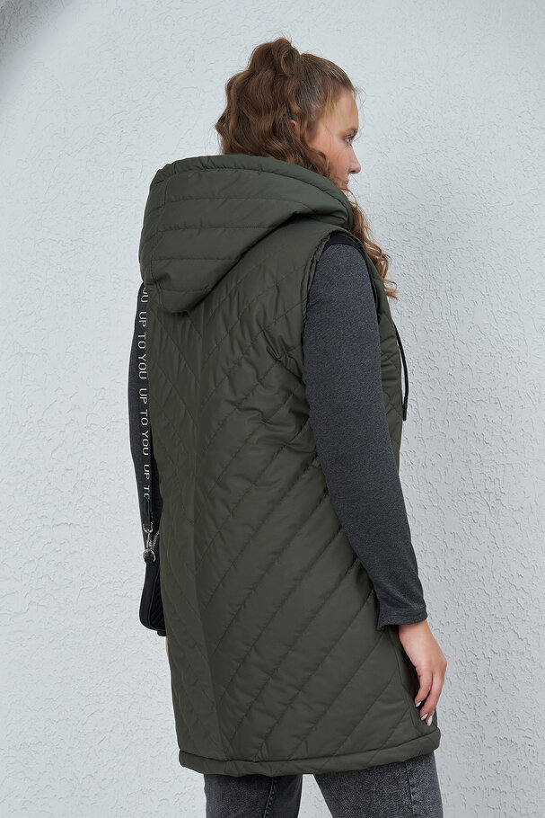 PUFFER GILET WITH HOOD