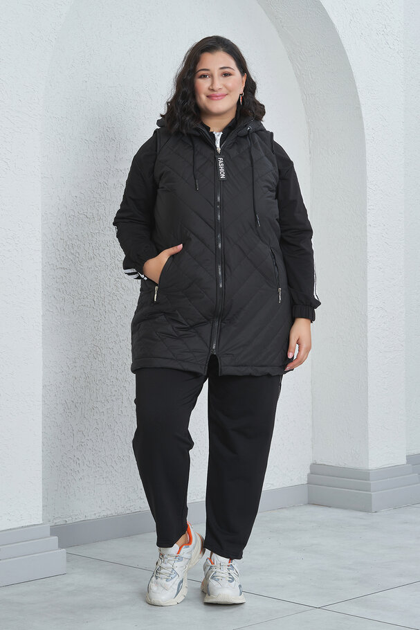 PUFFER GILET WITH HOOD