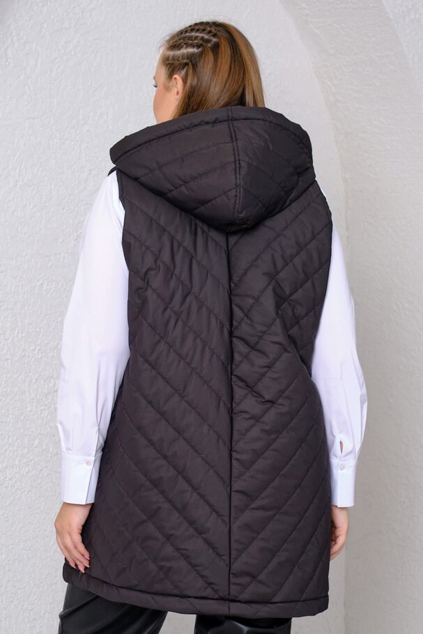 PUFFER GILET WITH HOOD