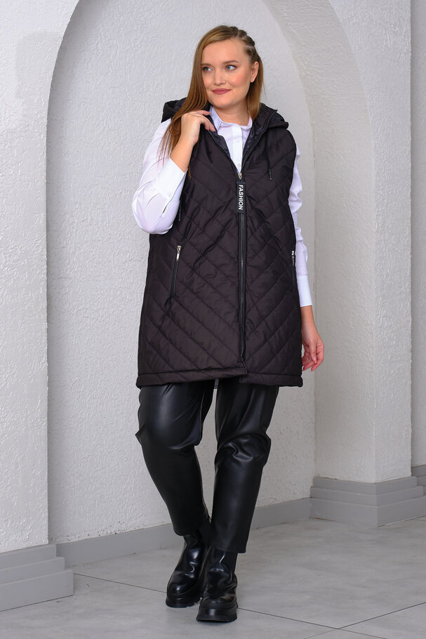 PUFFER GILET WITH HOOD