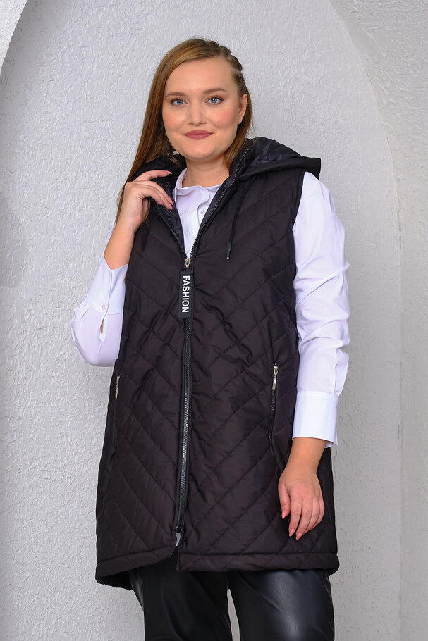 PUFFER GILET WITH HOOD