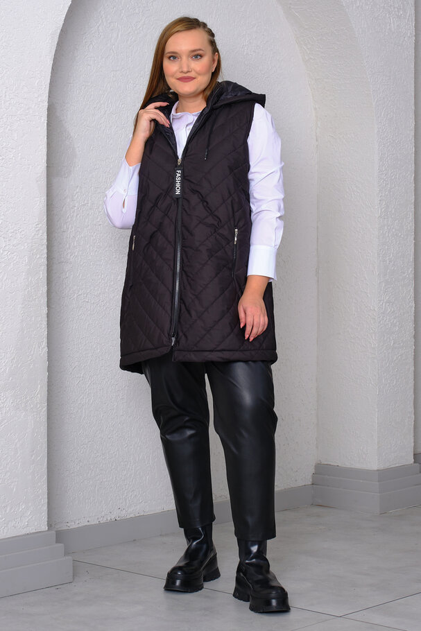 PUFFER GILET WITH HOOD