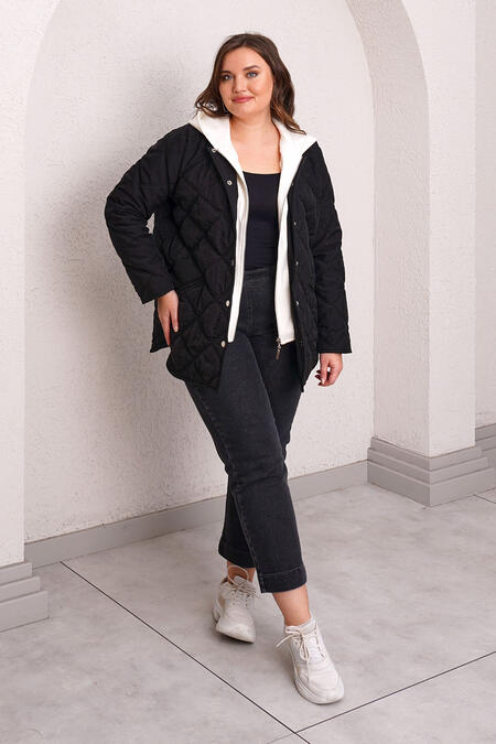 Büyük Moda - QUILTED PUFFER JACKET WITH INNER HOOD (1)