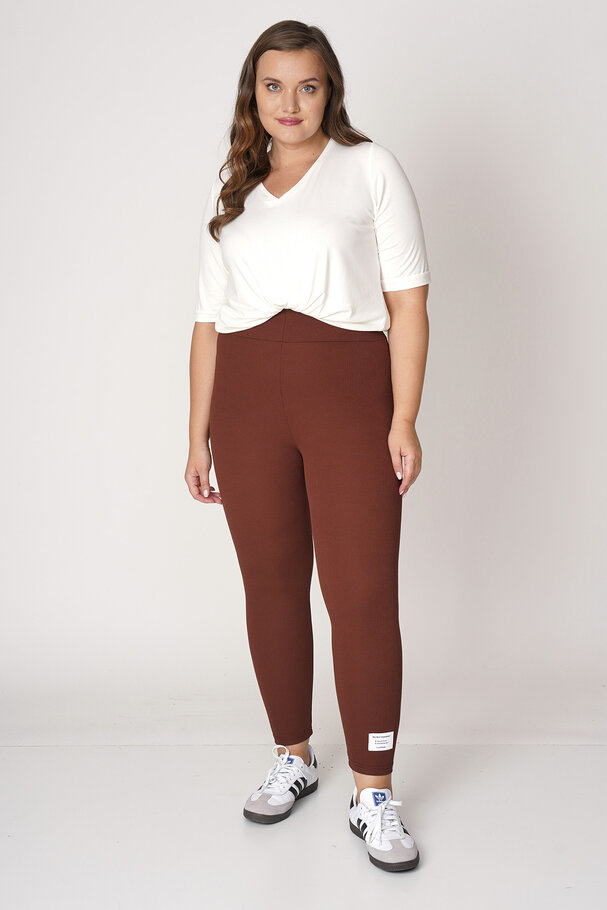 RIBBED LEGGINGS WITH LABEL