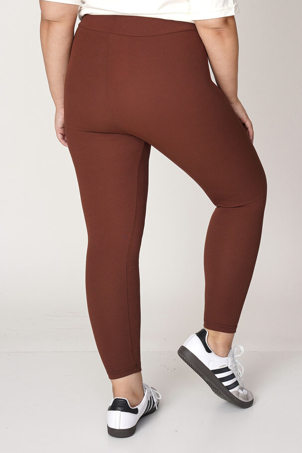 RIBBED LEGGINGS WITH LABEL
