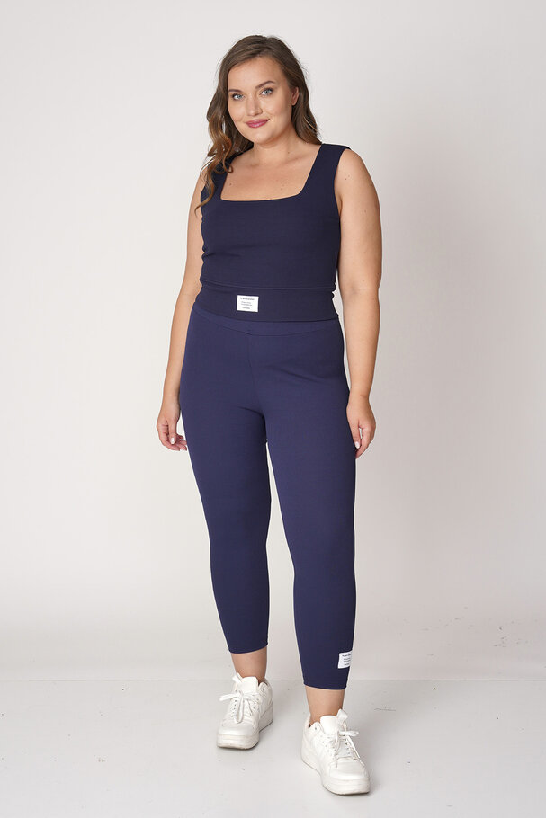 RIBBED LEGGINGS WITH LABEL