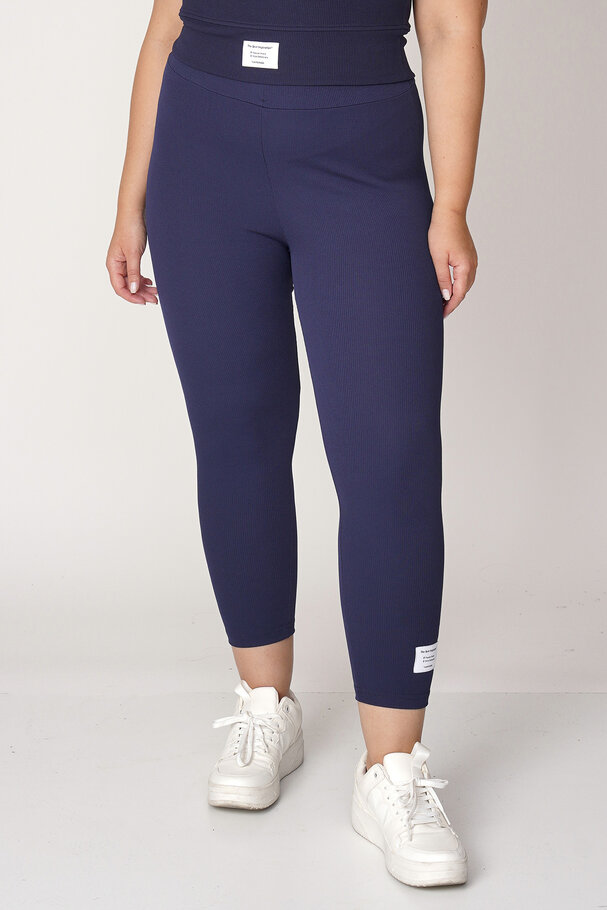 RIBBED LEGGINGS WITH LABEL