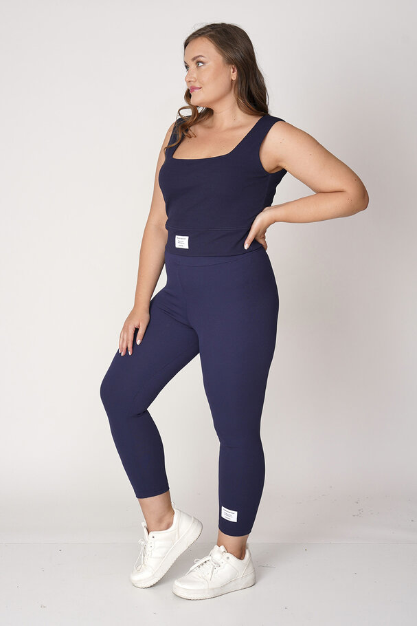 RIBBED LEGGINGS WITH LABEL