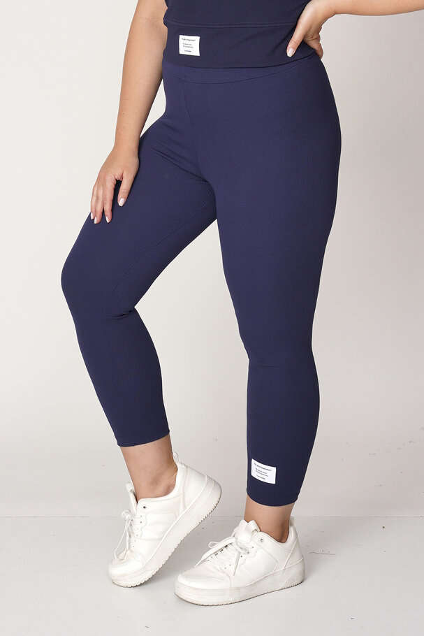 RIBBED LEGGINGS WITH LABEL