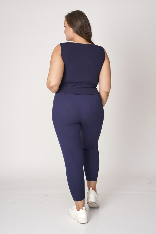 RIBBED LEGGINGS WITH LABEL